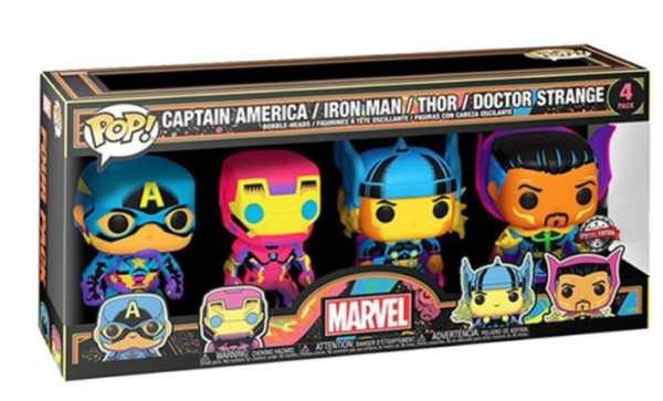 Marvel Black Light Special Edition Funko Pop 4 Pack