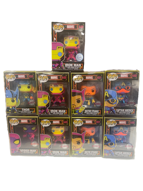 Marvel Black Light Funko Pop Set