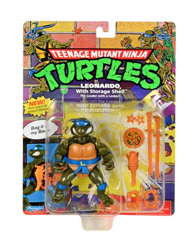 1991 TMNT Leonardo With Storage Shell Action Figure - Clamp Shell Protector