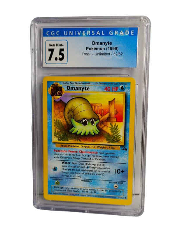 Pokemon: Omanyte - Fossil Unlimited, 1999 (Graded CGC 7.5)