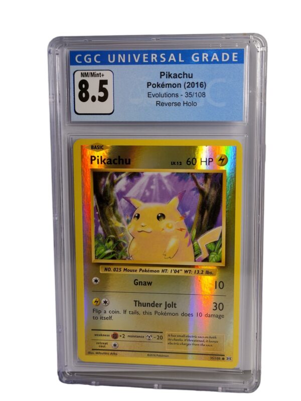 Pokemon: Pikachu - Evolutions Reverse Holo, 2016 (Graded CGC 8.5)