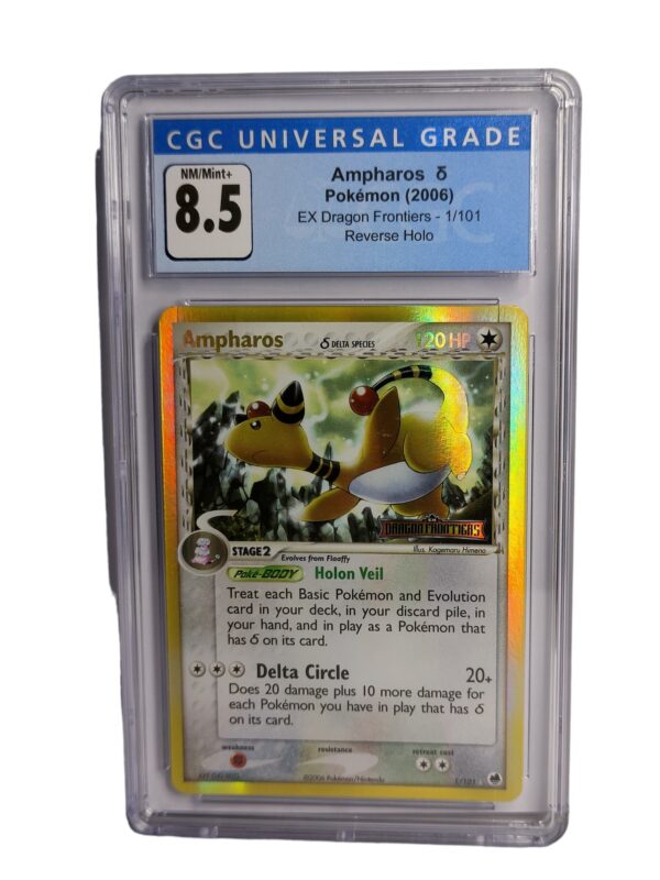 Pokemon: Ampharos Delta Species - EX Dragon Frontiers Reverse Holo, 2006 (Graded CGC 8.5)