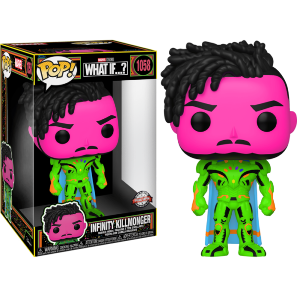 Marvel What If...? Infinity Killmonger 1058 Blacklight Super Size Pop