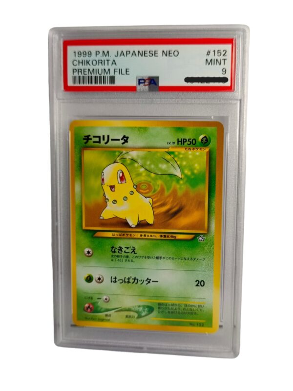 Pokemon: Chikorita - Neo Premium File Japanese, 1999 (Graded PSA 9)