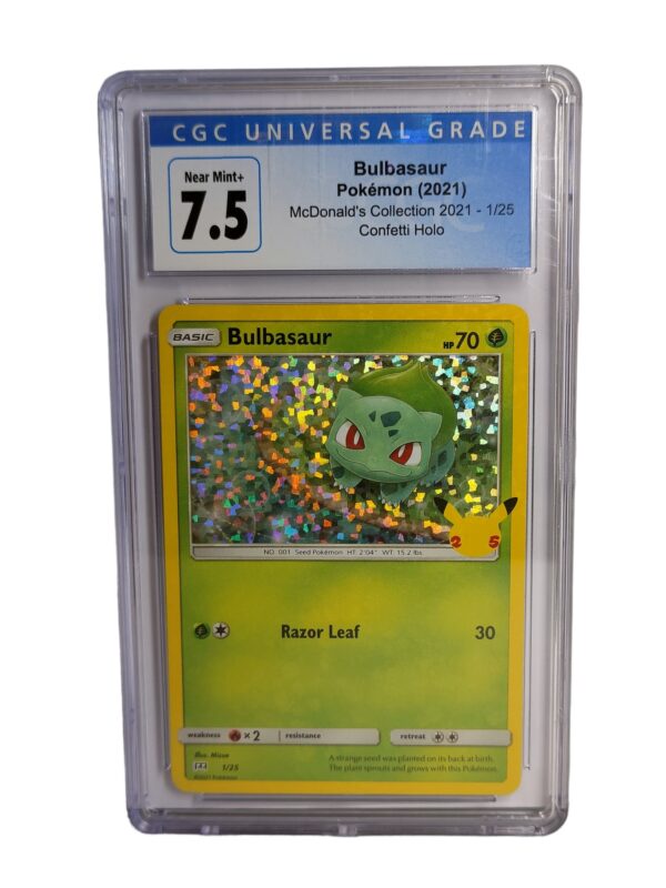 Pokemon: Bulbasaur - McDonalds Collection Confetti Holo, 2021 (Graded CGC 7.5)